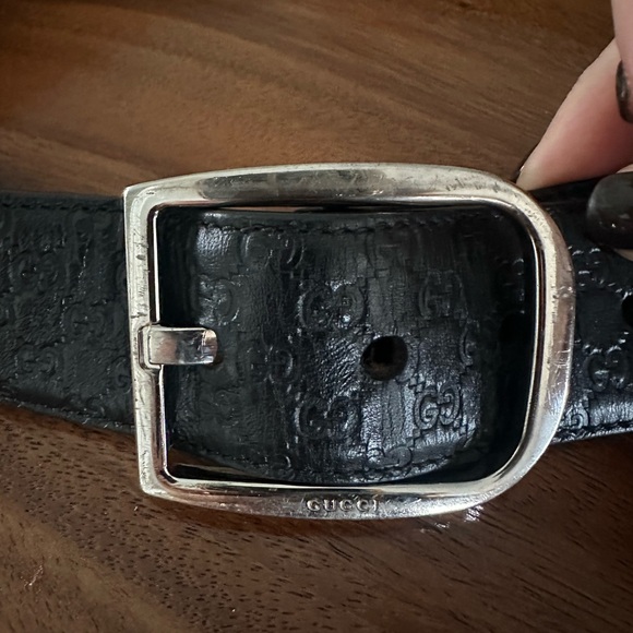 Gucci Guccissima Black Leather Belt - Picture 3 of 4